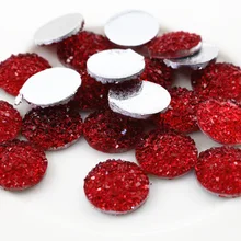 Новая мода 40 шт 12 мм красный цвет плоская задняя Смола Цветок Кабошоны Камея G4-32