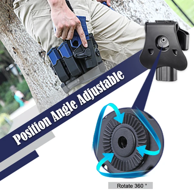 Amomax Adjustable Tactical Holster for Makarov PM - Right-handed Black(Standard only with waist plate, no other accessories) 5