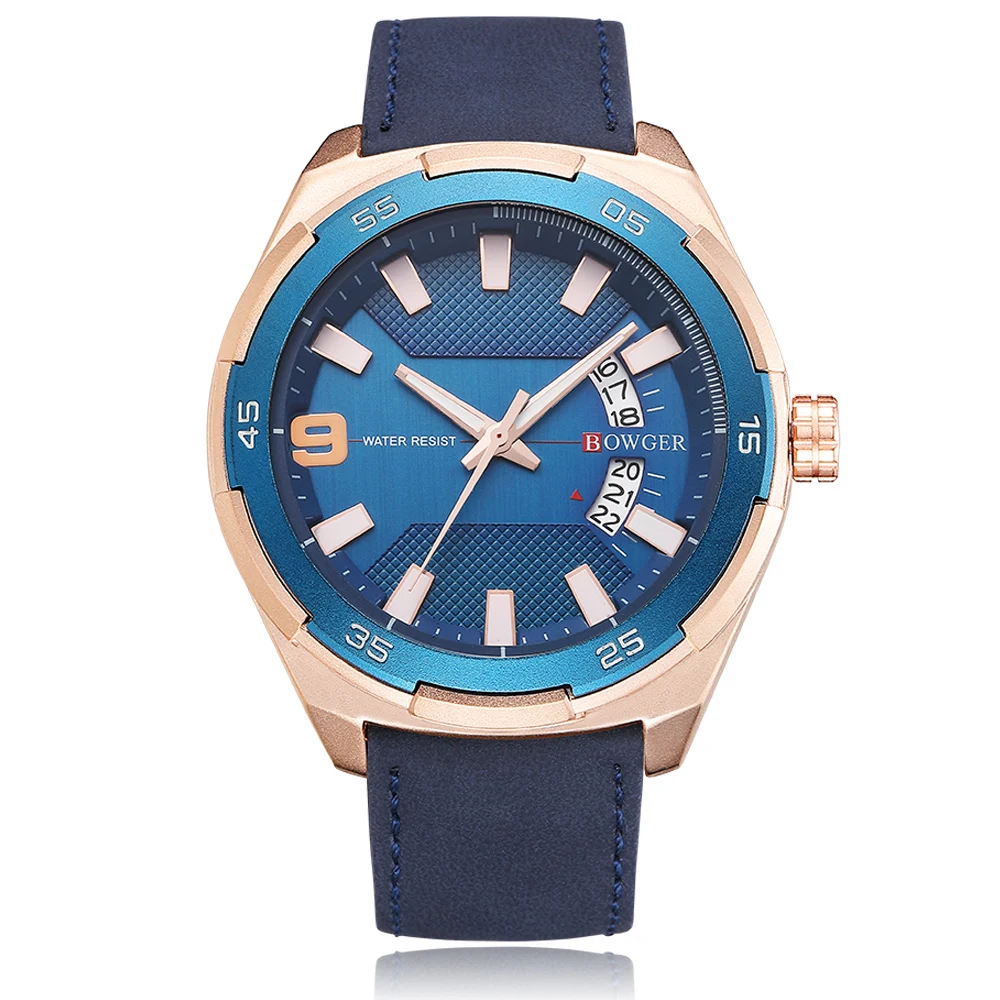 BOWGER Fashion Casual Brand Waterproof Quartz Watch Men Military Stainless Steel Sports Watches Man Clock Relogio Masculino (27)