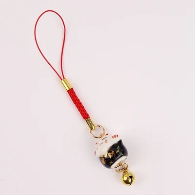 1 1 шт. Omamori Maneki Neko Fortune Cat Висячие брелки брелок милый меховой колокол украшение подвеска на сумку хороший подарок J30 - Цвет: 1