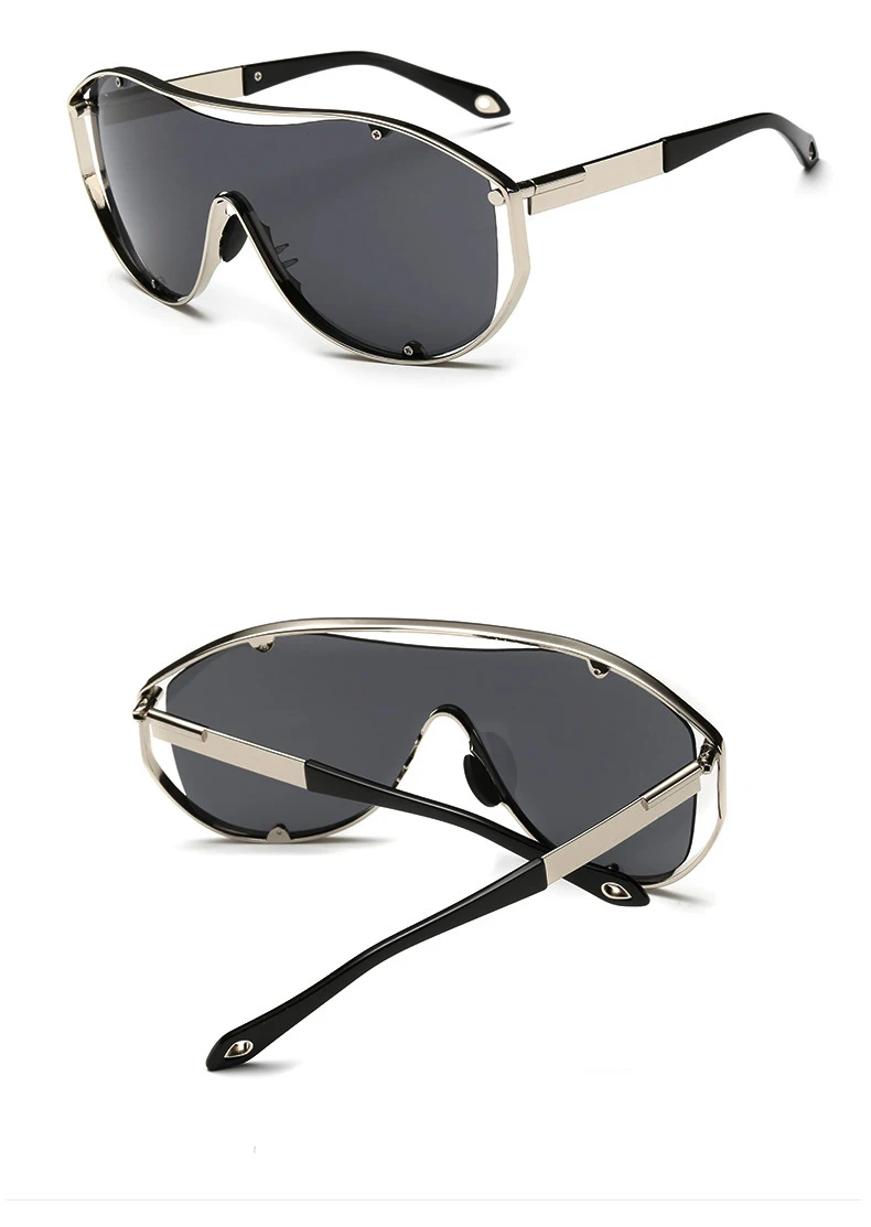 Модные брендовые негабаритные солнцезащитные очки для мужчин и женщин, знаменитостей, хип-хоп, металлическая оправа, большие солнцезащитные очки UV400, мужские и женские Ретро Стильные очки