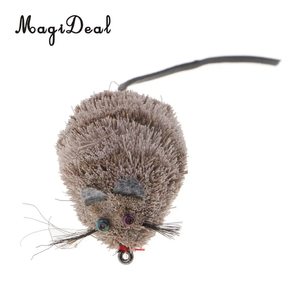 Vintage Fly Fishing Mouse Lure 1/0 Hook Snakehead Bass Trout Fly Fishing Flies