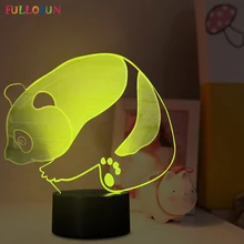 Cutely 3D светодиодный лампа с пандой 3D 7 цветов оригинальная Ночная подсветка мигающая настольная лампа USB сенсорные огни как украшения для дома
