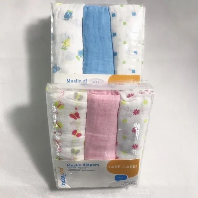 3Pcs/Lot Muslin Diaper Baby Swaddle Baby 0 12 Months Muslin Blankets