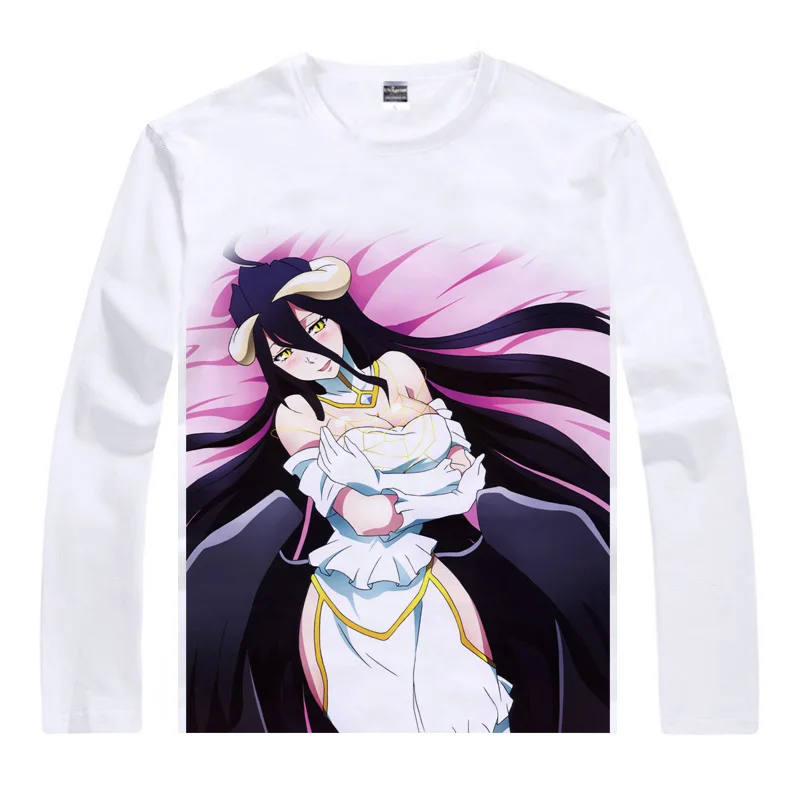 Аниме рубашка Overlord футболки мульти стиль с длинным рукавом Momonga Ainz Ooal платье Albedo