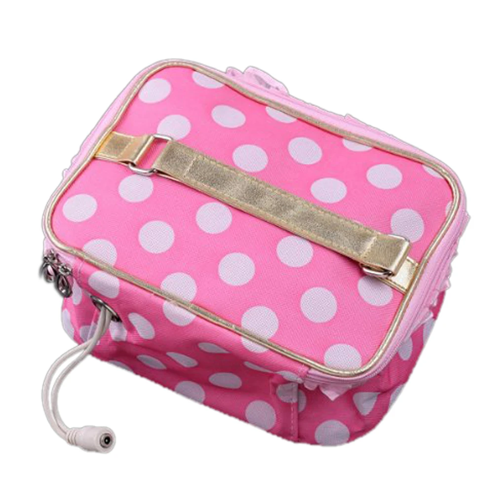 Wholesale 10pcs* USB Pink Lunchbox Bento Box Warmer Heater Bag White dot