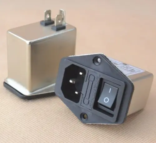 

1PCS 10A power EMI filter WELL EMI with rocker switch & socket Connector