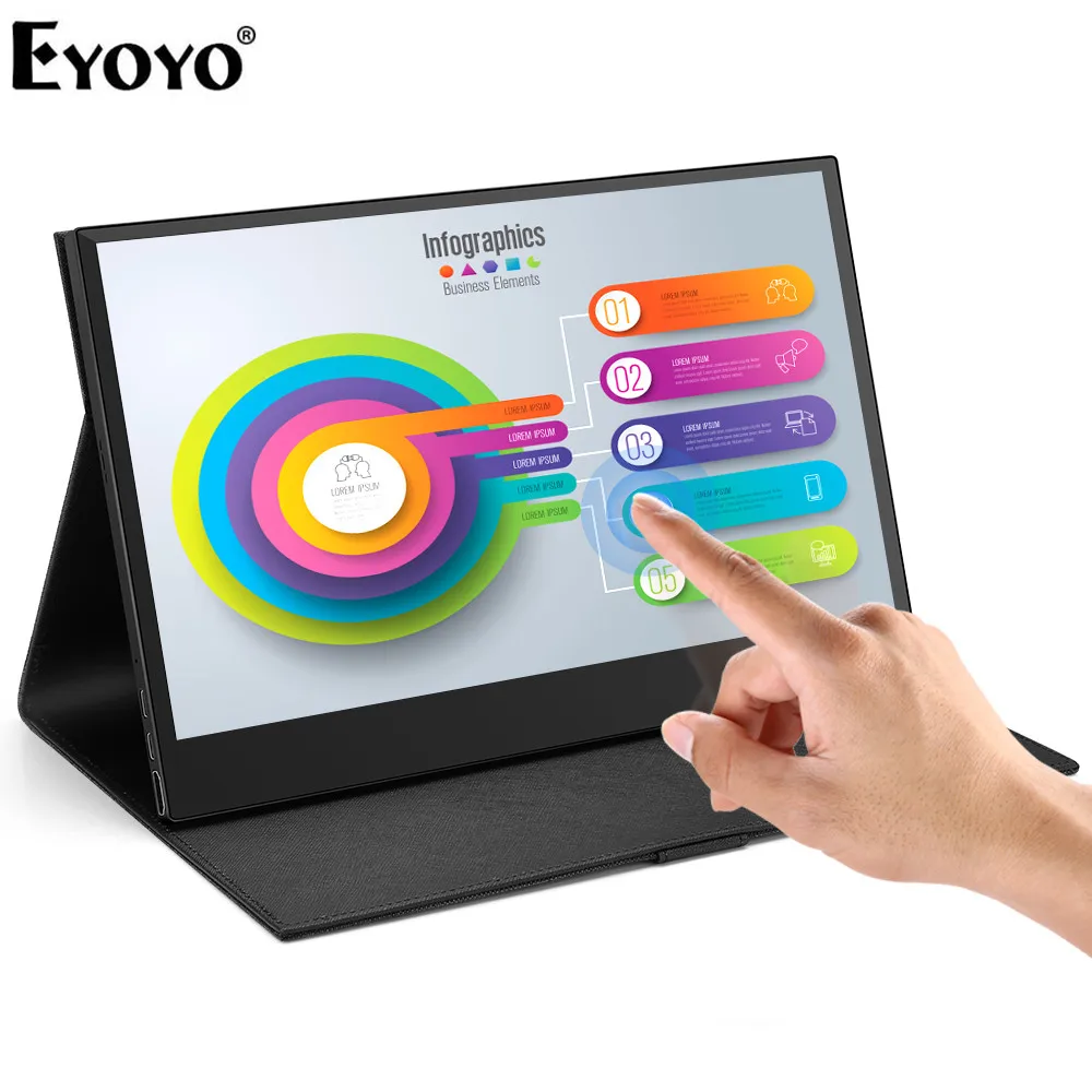 

Eyoyo 13.3" New 2K Portable Computer Monitor PC HDMI PS3 PS4 Xbo x360 1920x1080 IPS LCD LED Display Monitor for Raspberry Pi