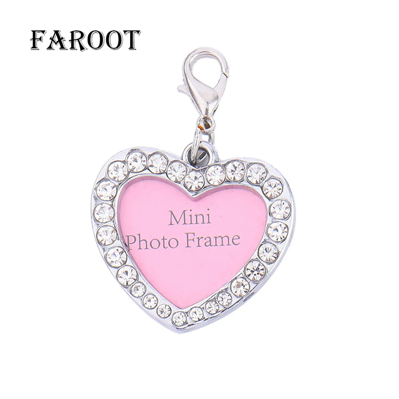 

2018 Newest Hot Mini Photo Frame Pet Tags Dog Necklace Bling Bone Heart Shape Engraved Pet Tag Dog Cat Name Identity ID Disc