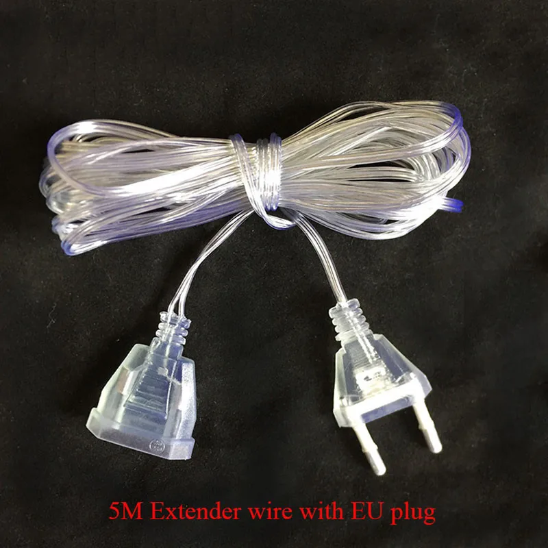 

5M Extender Wire Extension Cable EU Plug For LED String Light Christmas Lights Garden Home Wedding Party Decoration