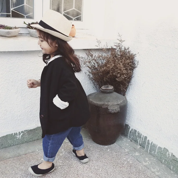 

autumn Korean version children's cotton and linen suits boy and girl clothes casual wear coat