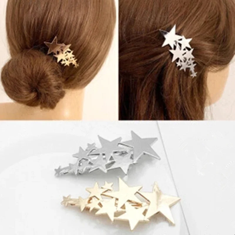 

Women Fashion Wedding Bridal Star Shape Hair Clips Hairpins Barrettes Hair Accessories Lady Girls Summer New Headwear