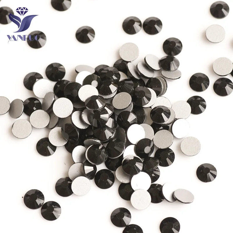YANRUO SS30-SS34 288pcs Jet Crystal Non Hotfix Black Стразы Flatback одежда для ногтей разразы | Дом и сад