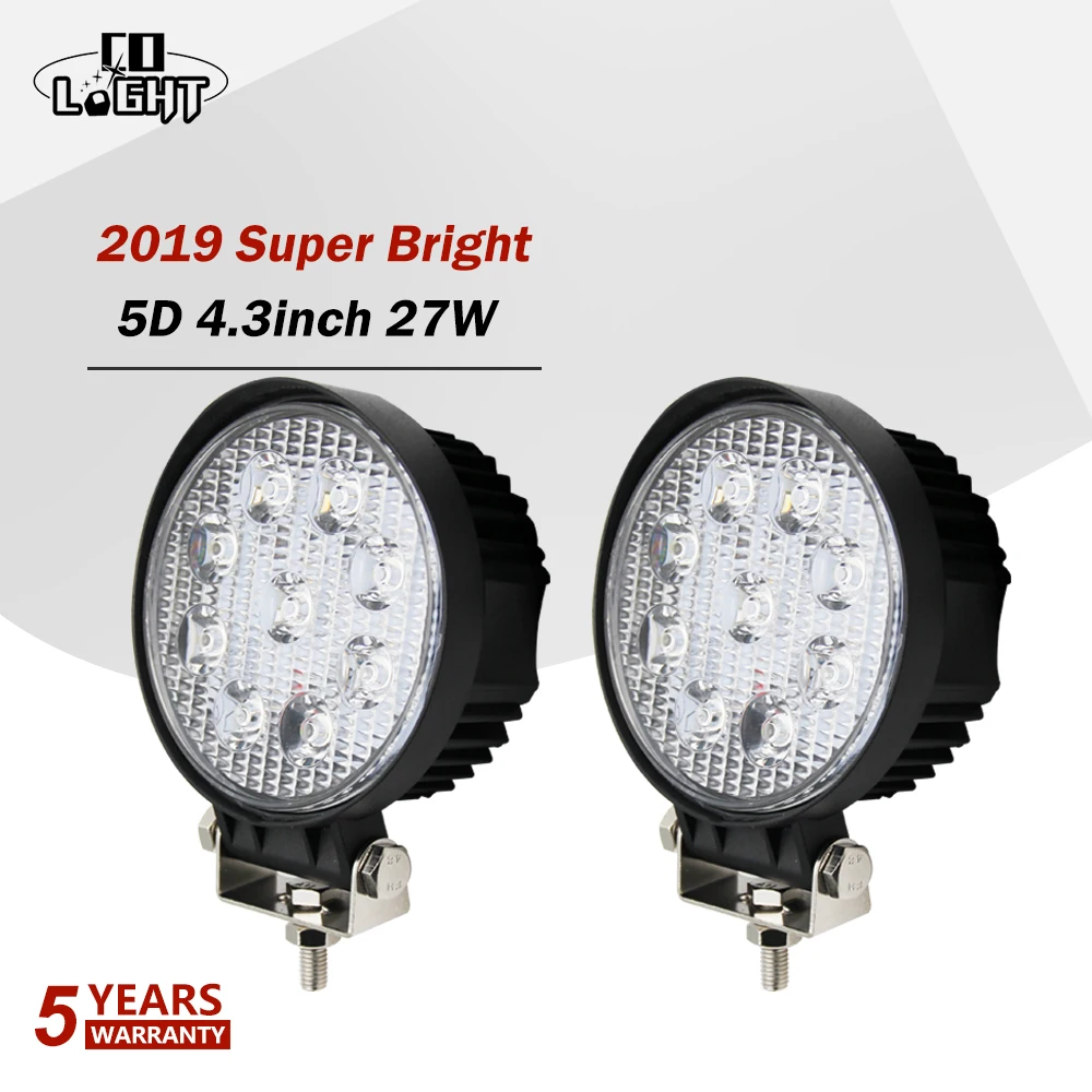 

CO LIGHT 5D LED Work Light Bar 4.3" Super Bright 27W Led Work Lamp 12V 24V for Tractors Boat Offroad 4WD 4x4 Car Trucks SUV ATV
