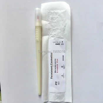 

Cheapest 50pcs white disposable permanent makeup tattoo machine microblading eyebrow pen with 12pin blade needles