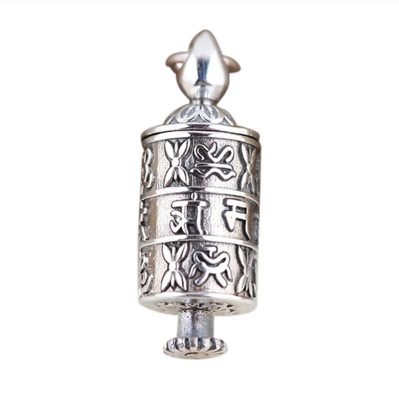 

Real Pure 925 Sterling Silver Thai Buddha Scriptures Pendant Six Words Mantra Gaudencio Box Amulet Pendant