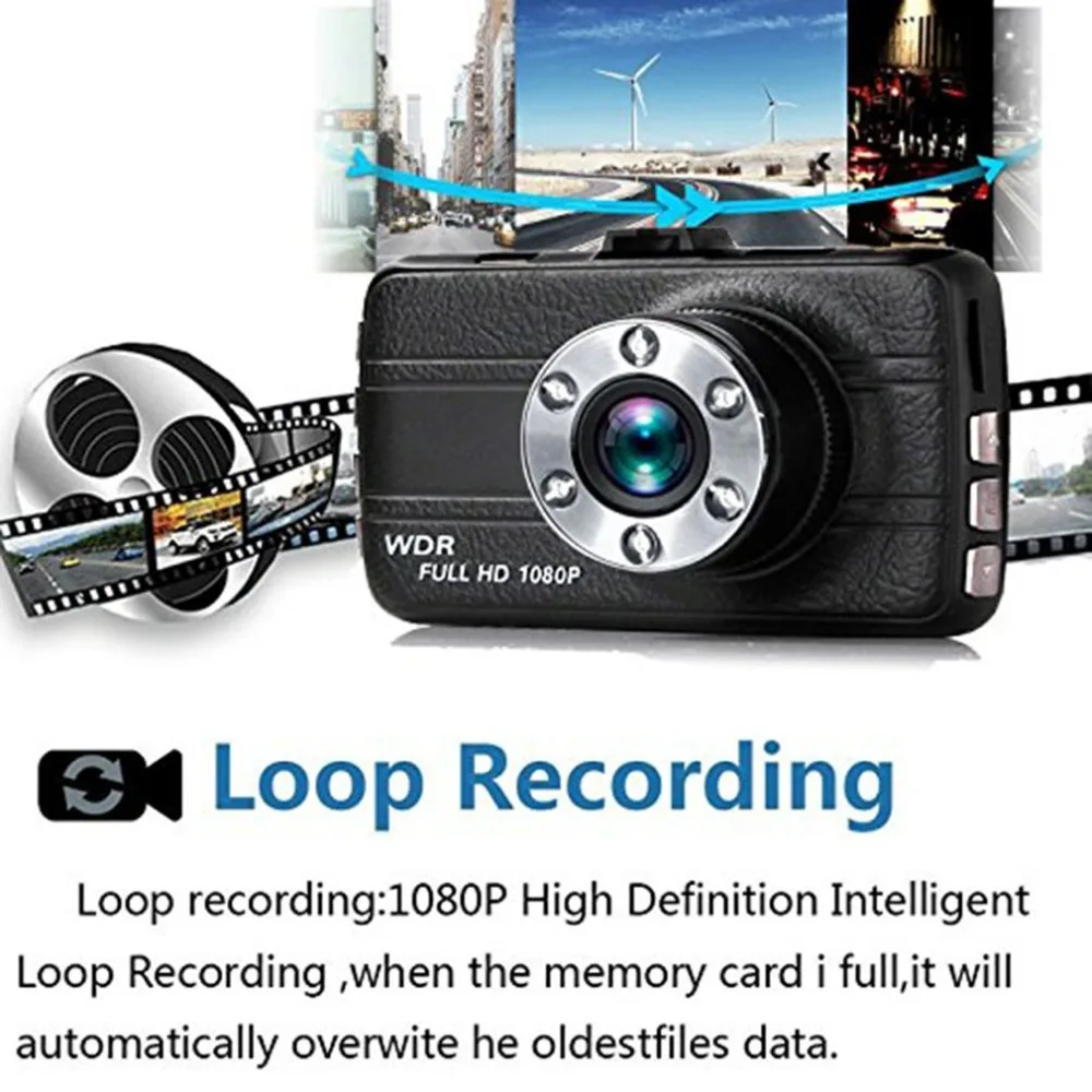 1080 p Mini WiFi Auto 3,0 zoll Kamera DVR Video Dash Cam Recorder Monitor Nachtsicht 145C APP für Android /iPhone