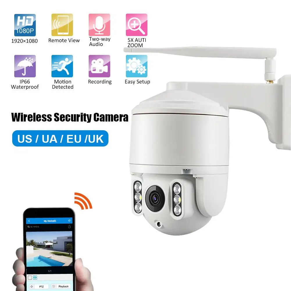 

IP Camera Remote WIFI Camera HD Night Vision Camera Outdoor Rotating Day and Night Full Color Automatic Tracking Surveillance