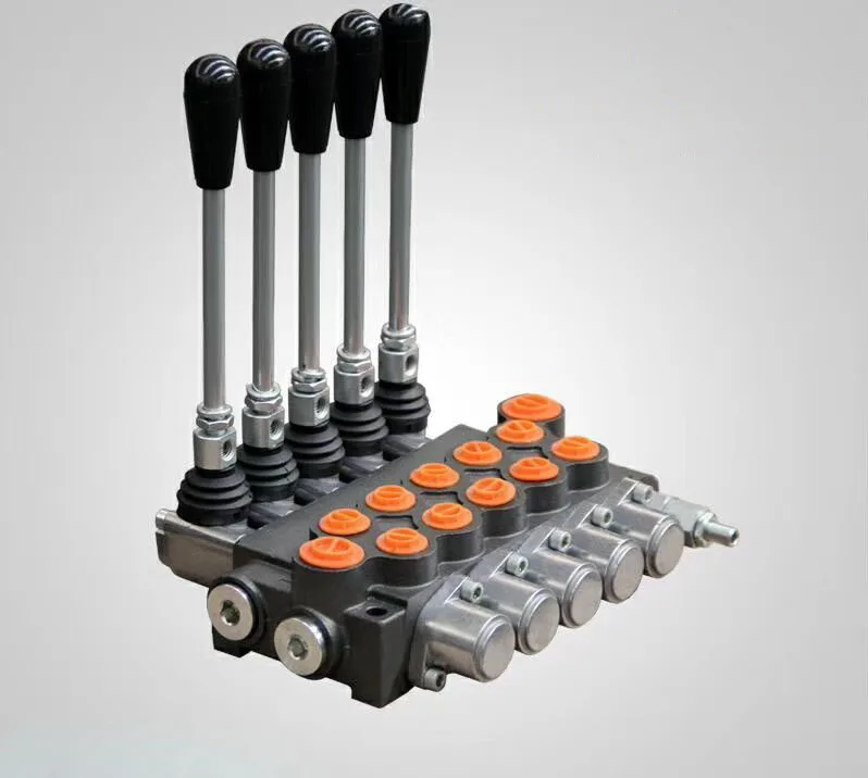 5 Spool Hydraulic Directional Control Valve 11Gpm Motors Double Acting Monoblock