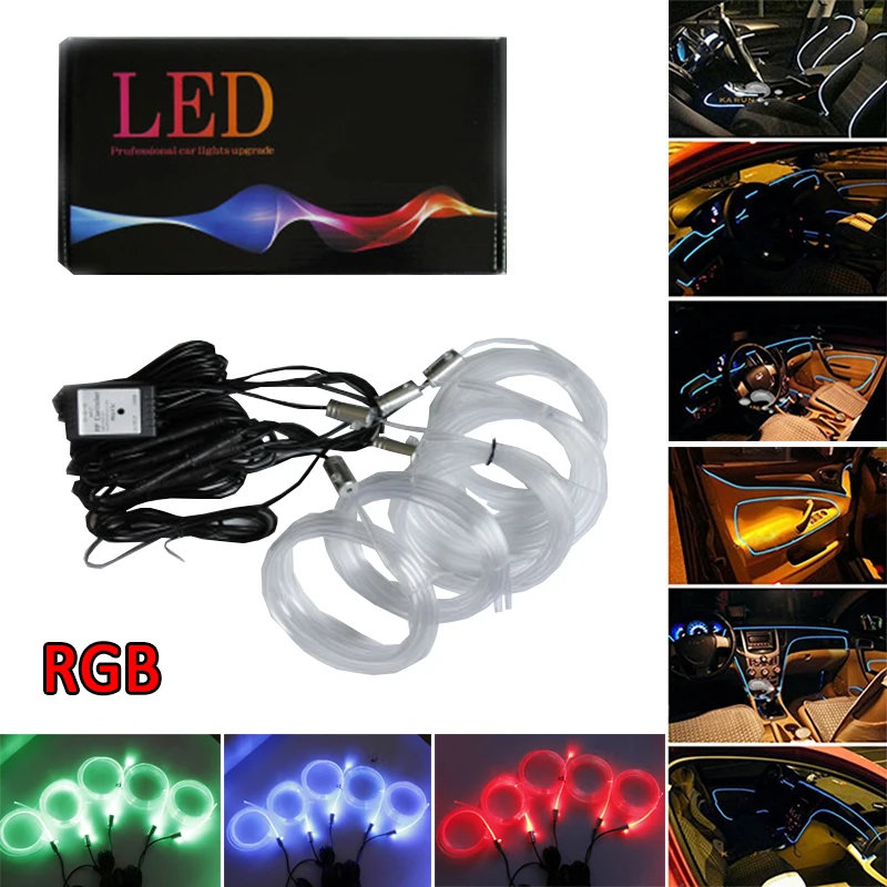 6 м звук неоновые полосы светильник RGB светодиодный салона автомобиля