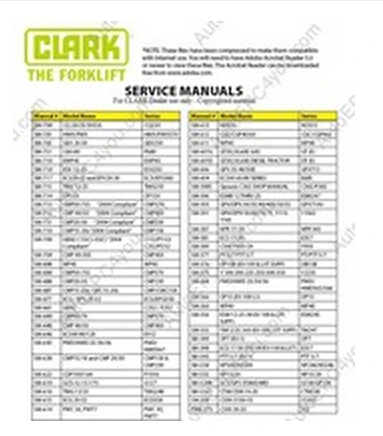 Clark cgc 70 forklift service repair manual