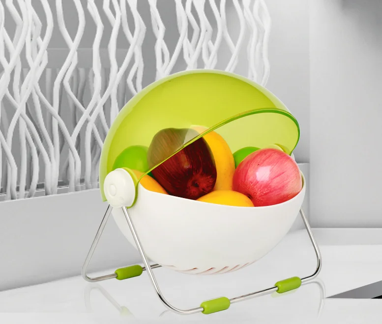 

Creative Multi-function Fruit Bowl With Lid Dustproof Double-layer Drain Basket Cake Fruit Dessert Plate Plastic Candy DishLF331