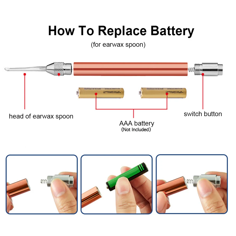2 шт. набор для удаления ушных восков из нержавеющей стали, удалитель ушной серы, ложка для малышей, детей, взрослых, палочка для ушей уши, палочка с светодиодный подсветкой