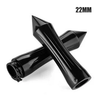 

22/25mm Black Spike Comfort Aluminum Handlebar Hand Grips for Motorcycle Cruiser Bike