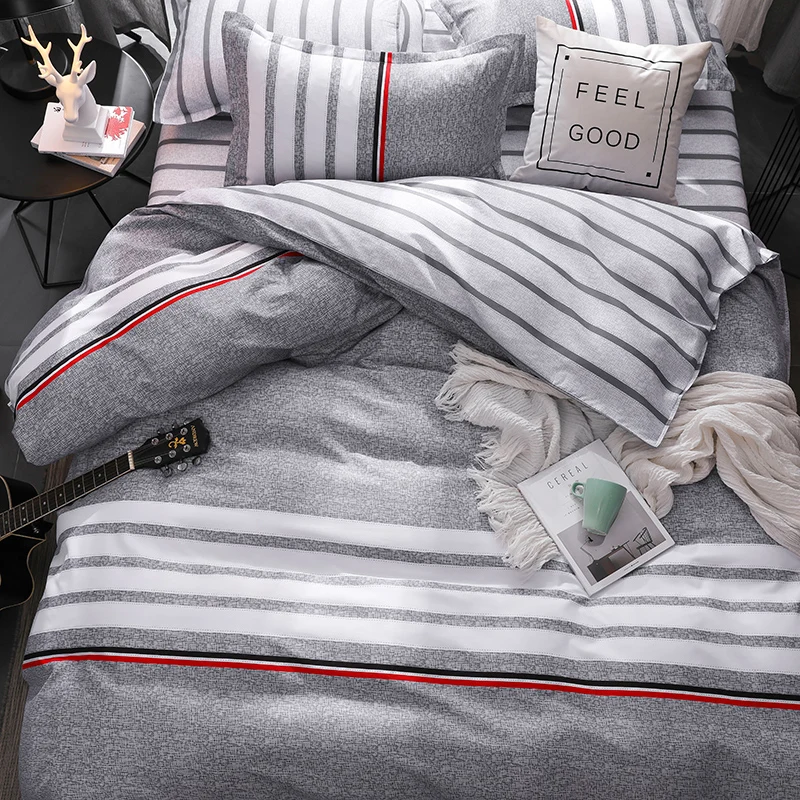 SlowDream полосатый постельное белье 3/4 шт Decor домашний текстиль покрывало простыня