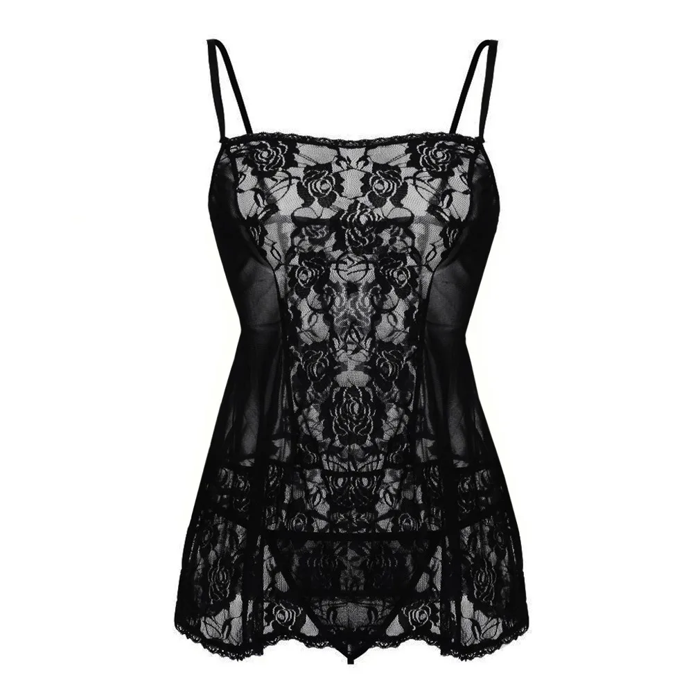 Сексуальное женское кружевное белье Babydoll нижнее Ночная рубашка плюс размер