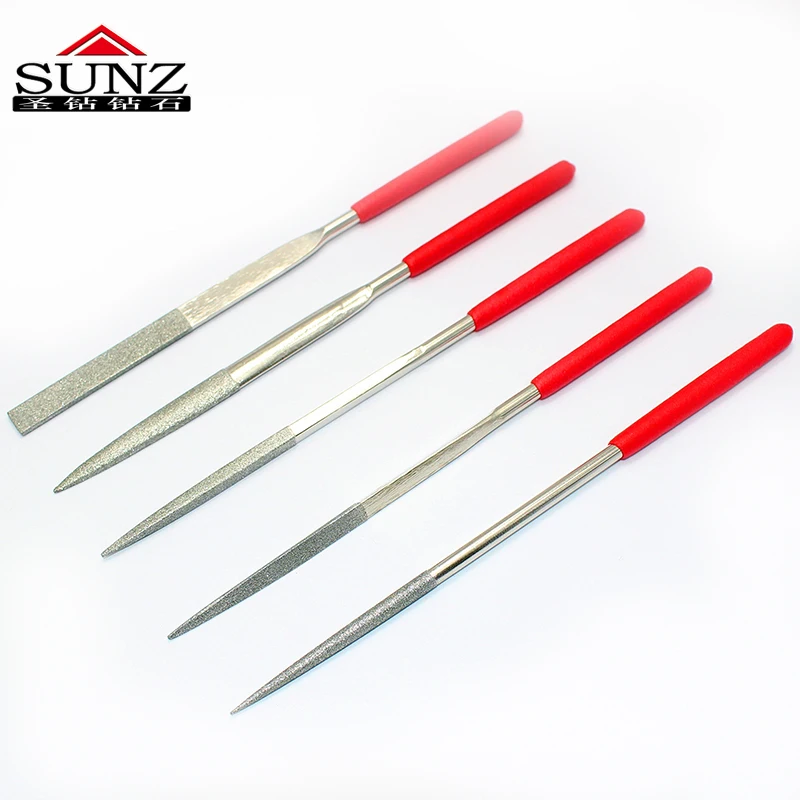 Shengzuan 5pcs 5*180mm  Diamond Needle File Set Handy for Ceramic Gem Stone Hobbies Crafts