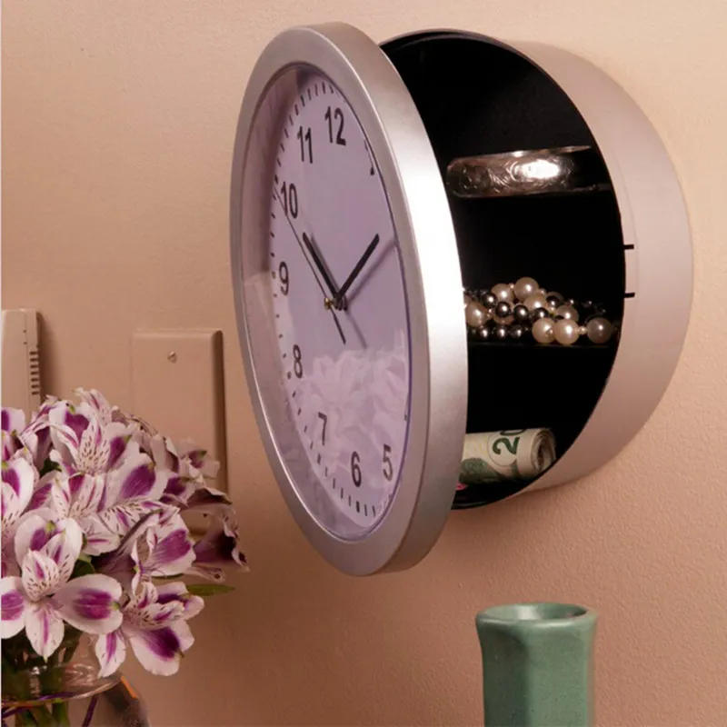 1pcs Novelty Safety Box Working Wall Clock Hidden Wall Mountable Clock