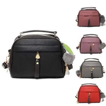 

Women Bags Solid Color Hairball Hand Crossbody Messenger Shoulder Bag ladies bags malas de senhora bolsas feminina borsa donna