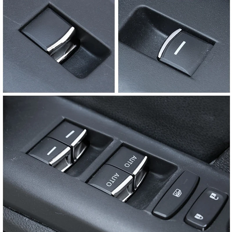  7 pcs Car Interior Door Window Lift Switch Trim Stickers Decals For Honda Civic 10th 2016 2017 2018