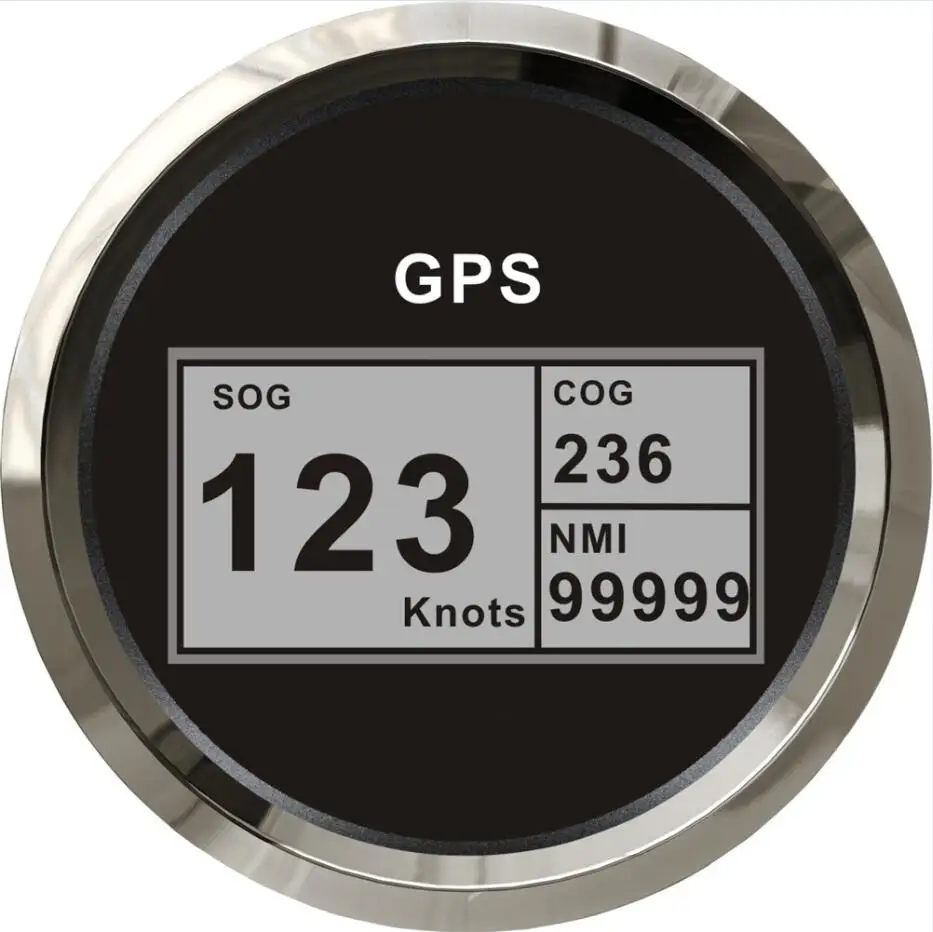 Абсолютно новые 85 мм спидометры gps 12 v/24 v 0-999knots цифровые спидометры SOG COG с gps антенной для авто лодки CCSB - Цвет: black for auto