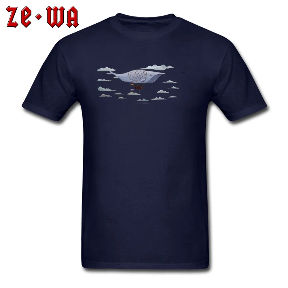 Hot Whale Balloon Tops Tees High Quality Round Collar Personalized Short Sleeve Pure Cotton Men T Shirts Custom T Shirt Hot Whale Balloon navy