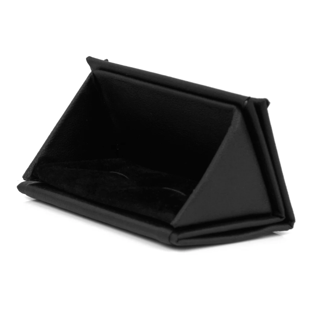 

Triangle Black PU Leather Cufflinks Storage Gift Box Case Display Showcase