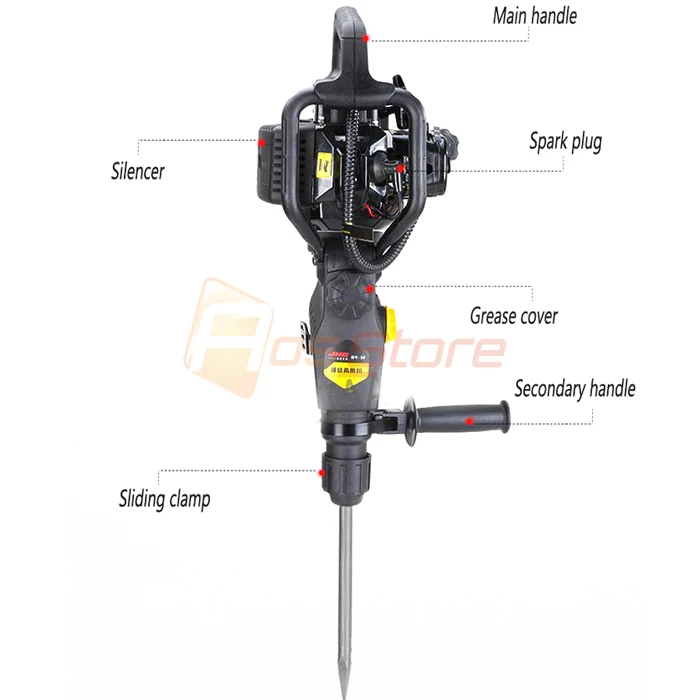 Бензиновая Ударная дрель двойного назначения, мощный молоток и палочки, бензиновая буровая машина, бензиновая палочка, дробилка, инструменты