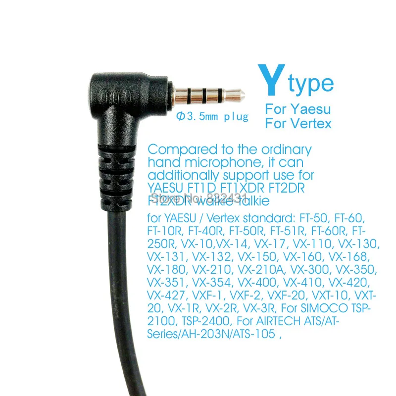 Walkie Talkie Speaker Microphone For YAESU VERTEX VX-3R VX-10 9