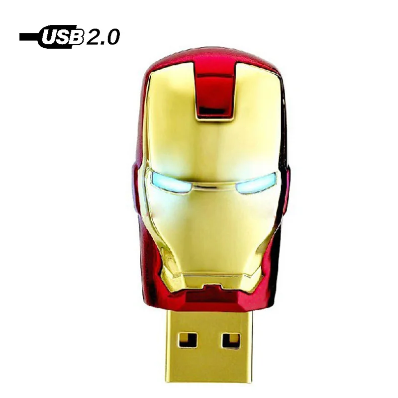 Ironman свет глаз Лидер продаж Usb флешка U флэш-накопитель 128 MB 4ГБ 8ГБ 16ГБ 32ГБ 64ГБ 128 GB Memory Stick - Цвет: Gold