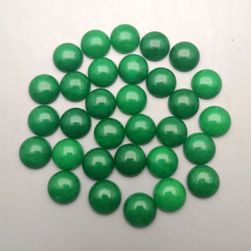 

fashion good quality green Natural Stone round Beads no hole 12MM charm cabochon cab Ring accessories 50Pcs/lot wholesale no hol