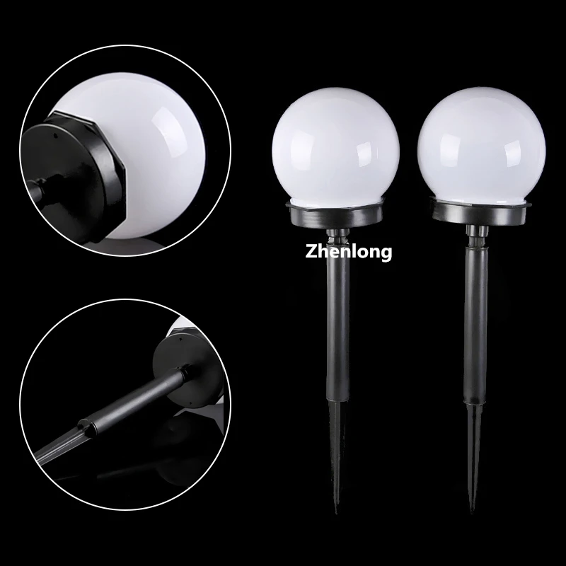 

Round bulb shape LED Solar Lawn Light For Garden Decor Outdoor Waterproof IP65 Bollard Solar Stick Lights White Camping Light