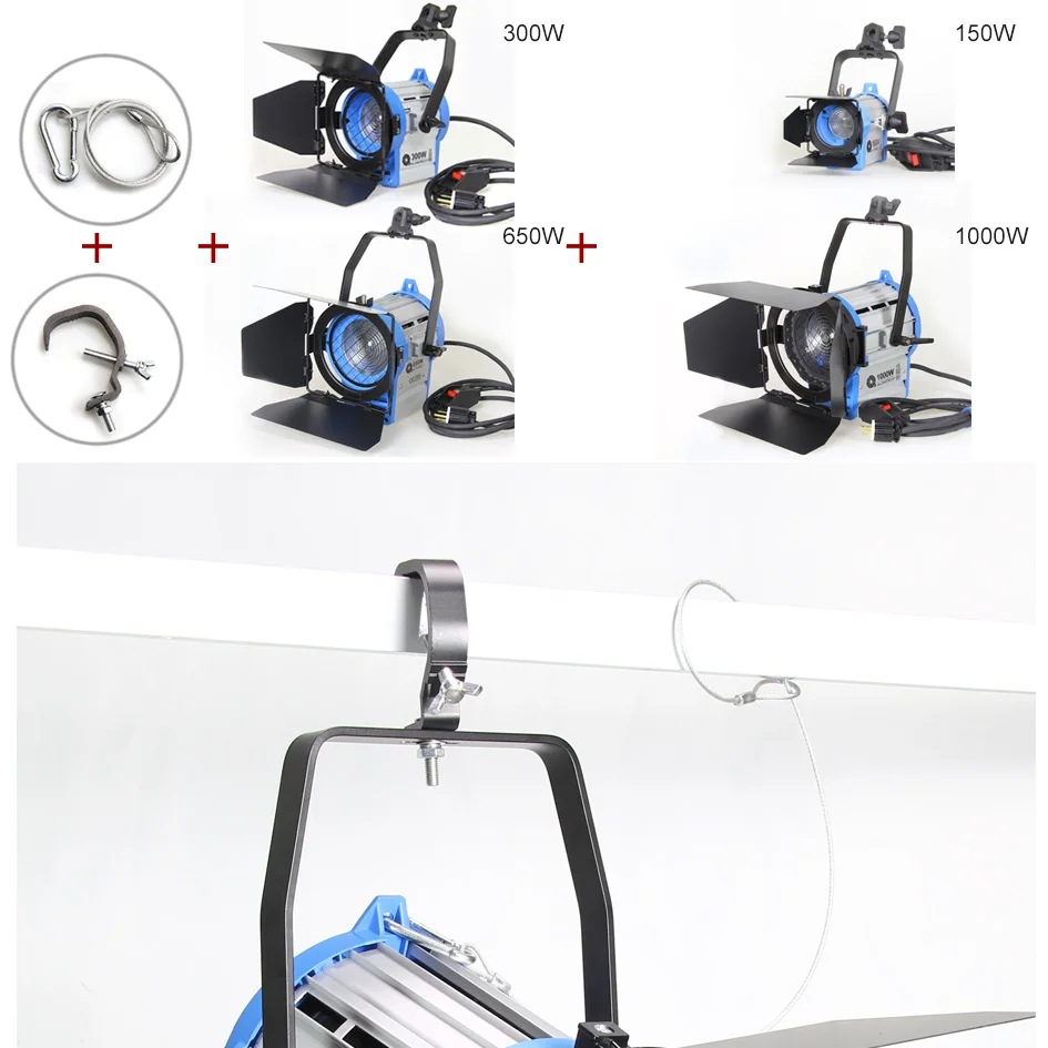 ALUMOTECH как ARRI 150 Вт+ 300 Вт+ 650 Вт+ 1000 Вт вольфрамовый Точечный светильник+ стандарт x4+ DimmerX4+ чехол, набор ламп для студийной видеосъемки