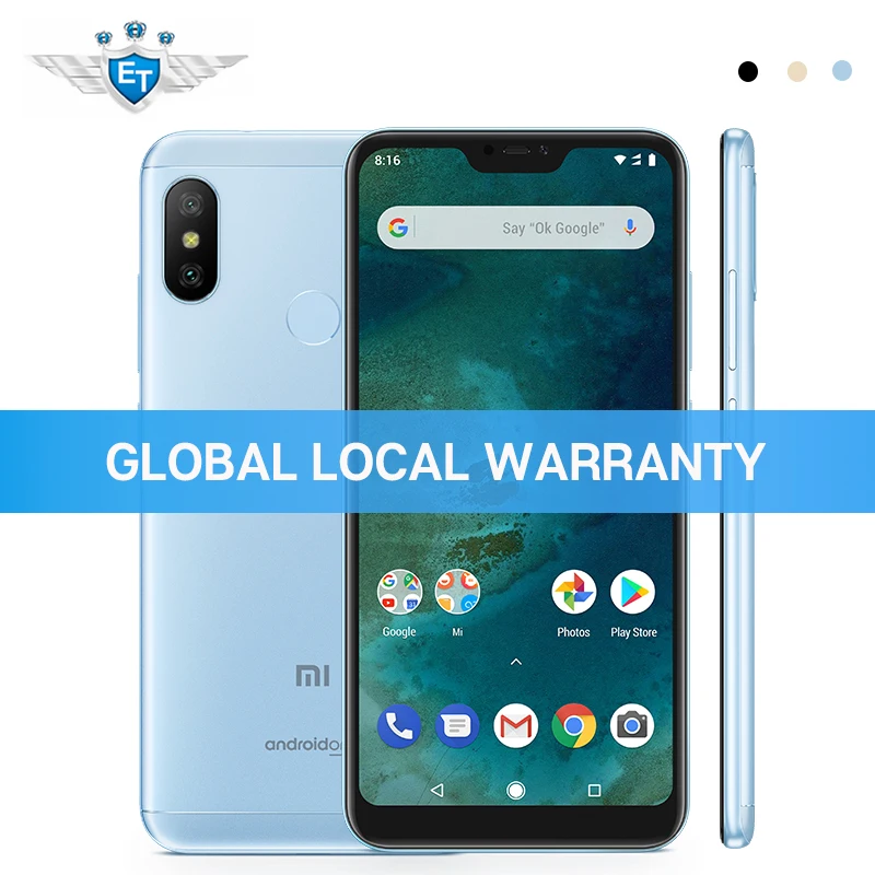 Xiaomi Mi A2 Lite 3 ГБ 32 Глобальный Версия 5 84 ''Восьмиядерный процессор Snapdragon 625
