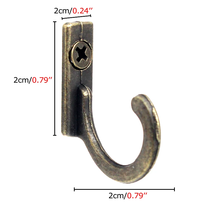 10 шт./лот настенный один зубец крюк Бронзовый Мини Ретро вешалка для одежды для ключей шляпа полотенца ткань крючки