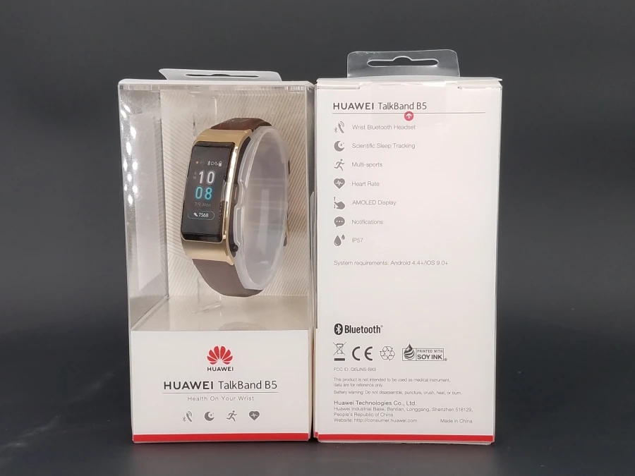 Huawei Talkband B5 глобальная версия Bluetooth наушники смарт-браслет с контролем сердечного ритма мониторинг сна цветной сенсорный экран