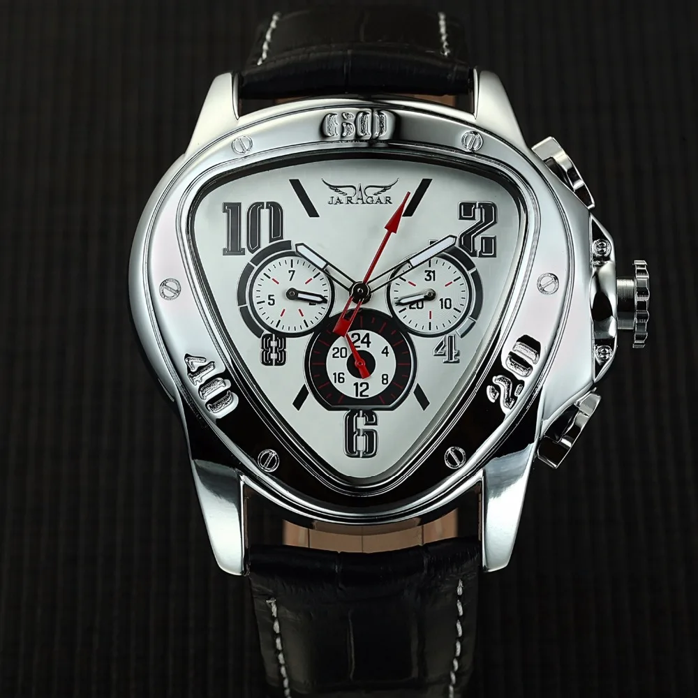 

JARAGAR Mens Watches New Man Triangle Shape Automatic Mechanical Watches Auto Date Wristwatch Relogio Masculino