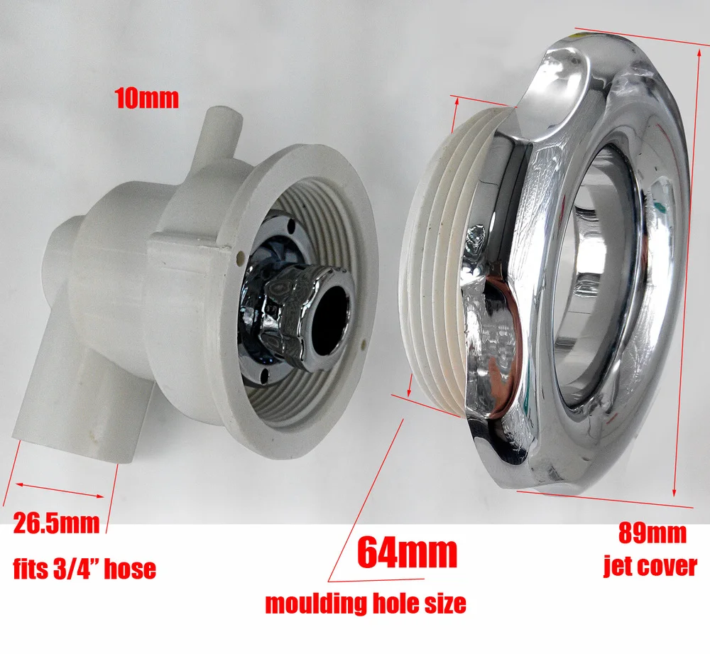 3," спа ванна сопло для ванны, соединительный шланг 3/4" x 10 мм гидромассаж струи, ходить в патрубок ванны 5523A