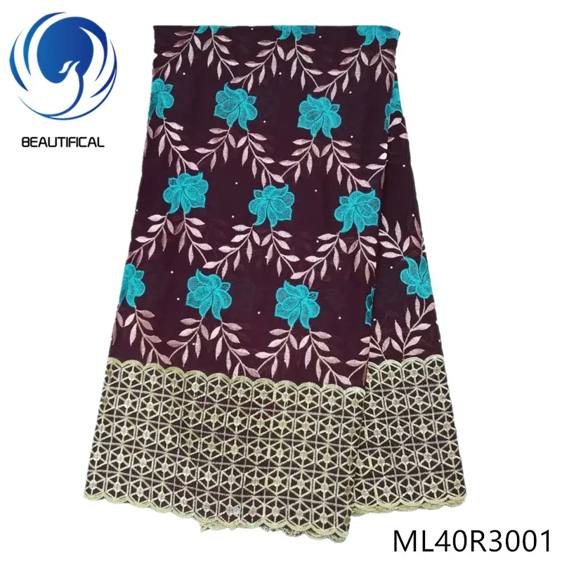 

BEAUTIFICAL Lace Fabric Inmitated Cotton Nigerian Voile Lace Fabric Cheaper Embroidery Lace ML40R30