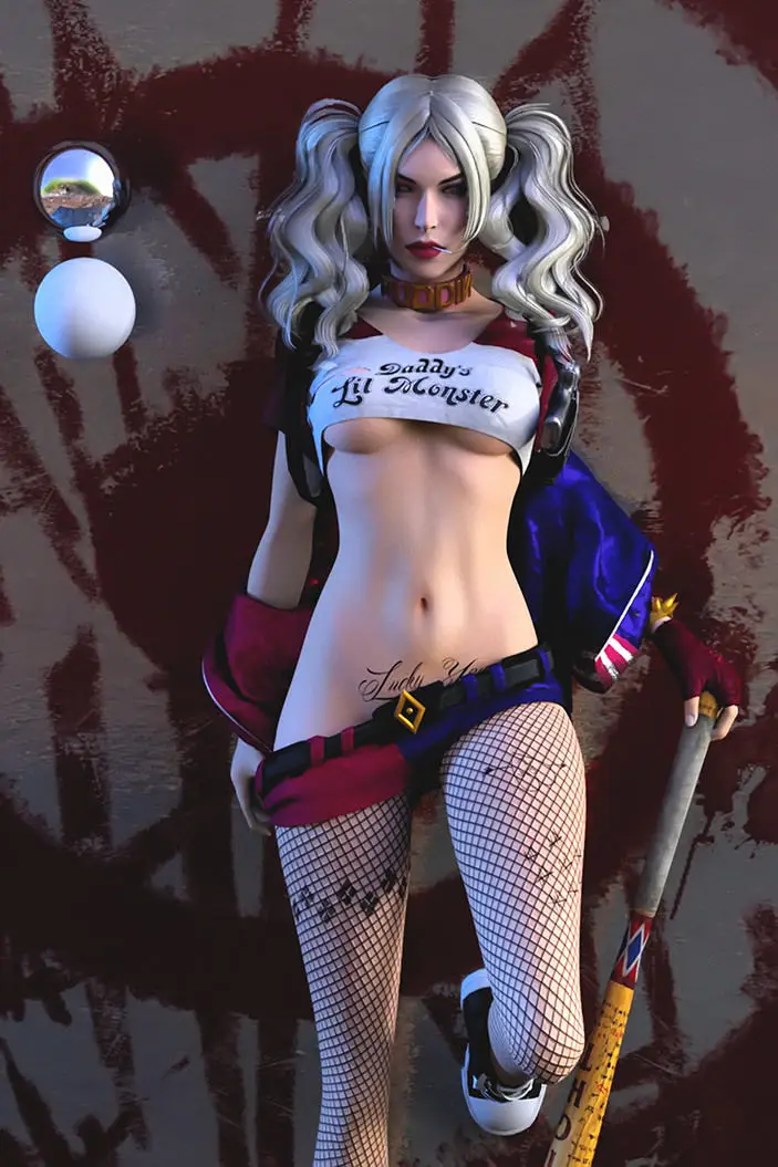 

Harley Quinn Fan Silk Poster Art Bedroom Decoration 1493